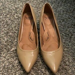 Tan short healed shoes